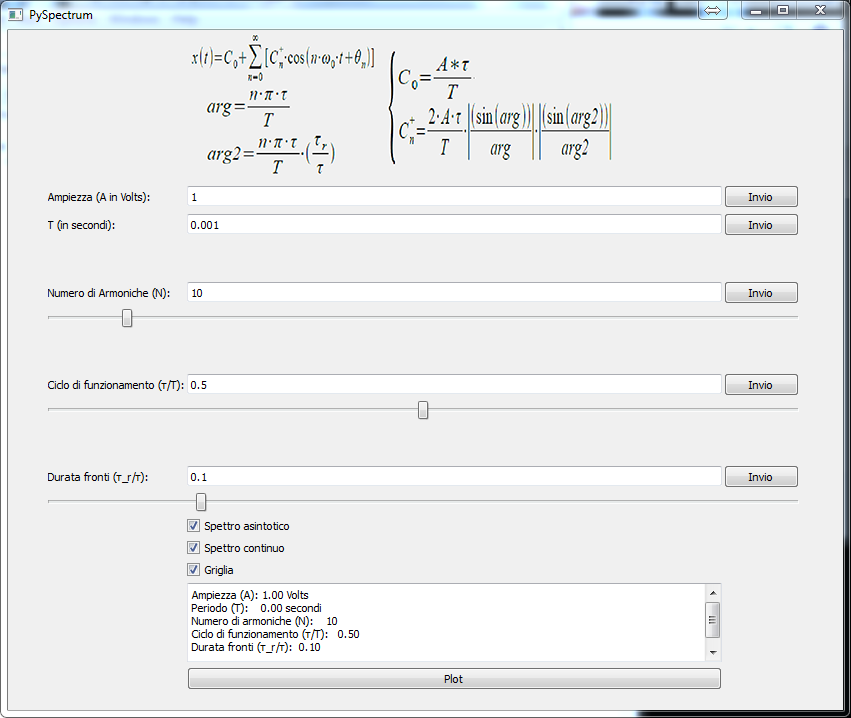 Figure 1) Screenshot of the initial window of the PySpectrum.