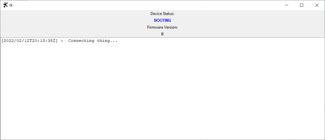 Figure 9) Emulator UI when appliance is booting.
