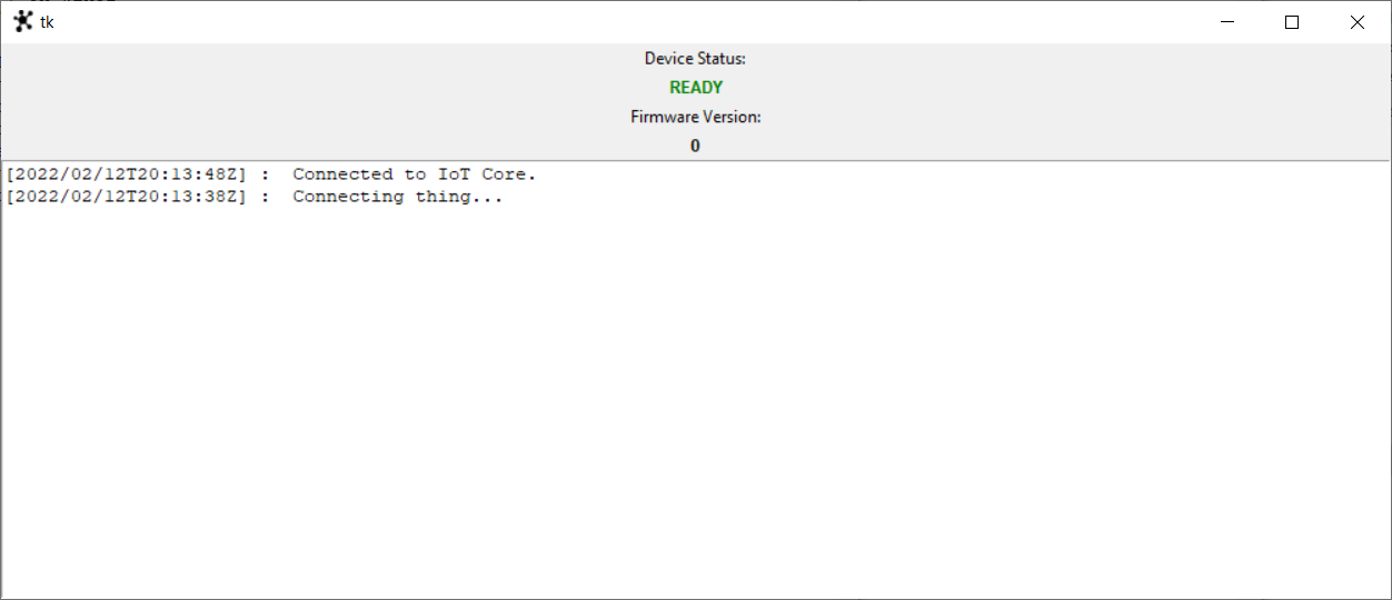 Figure 10) Emulator UI when appliance is ready and connected.