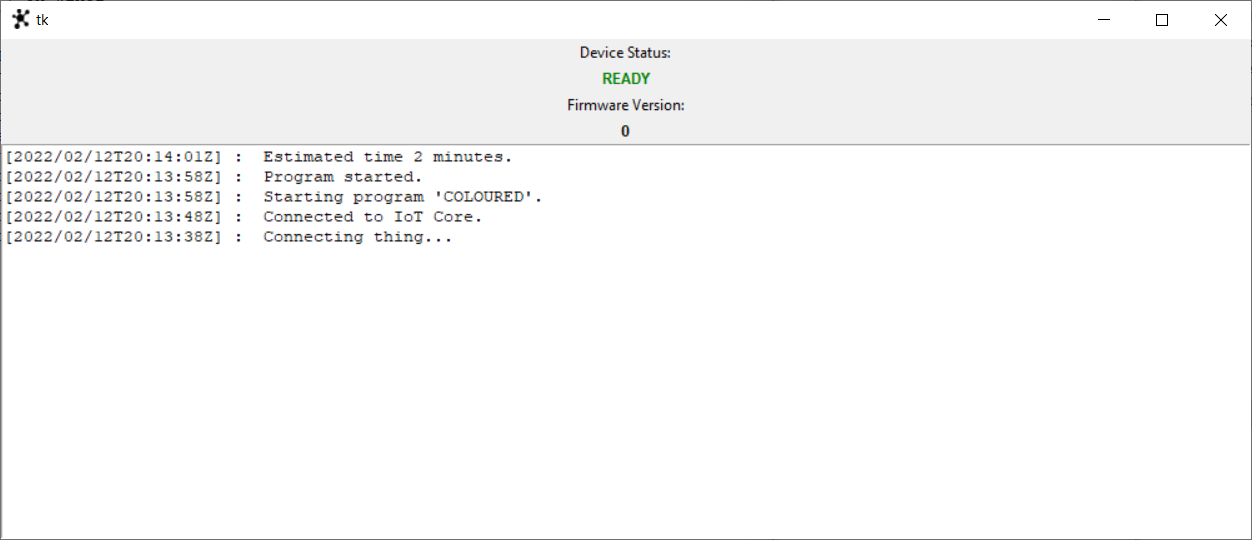 Figure 12) Emulator UI after finishing the execution of launched program.