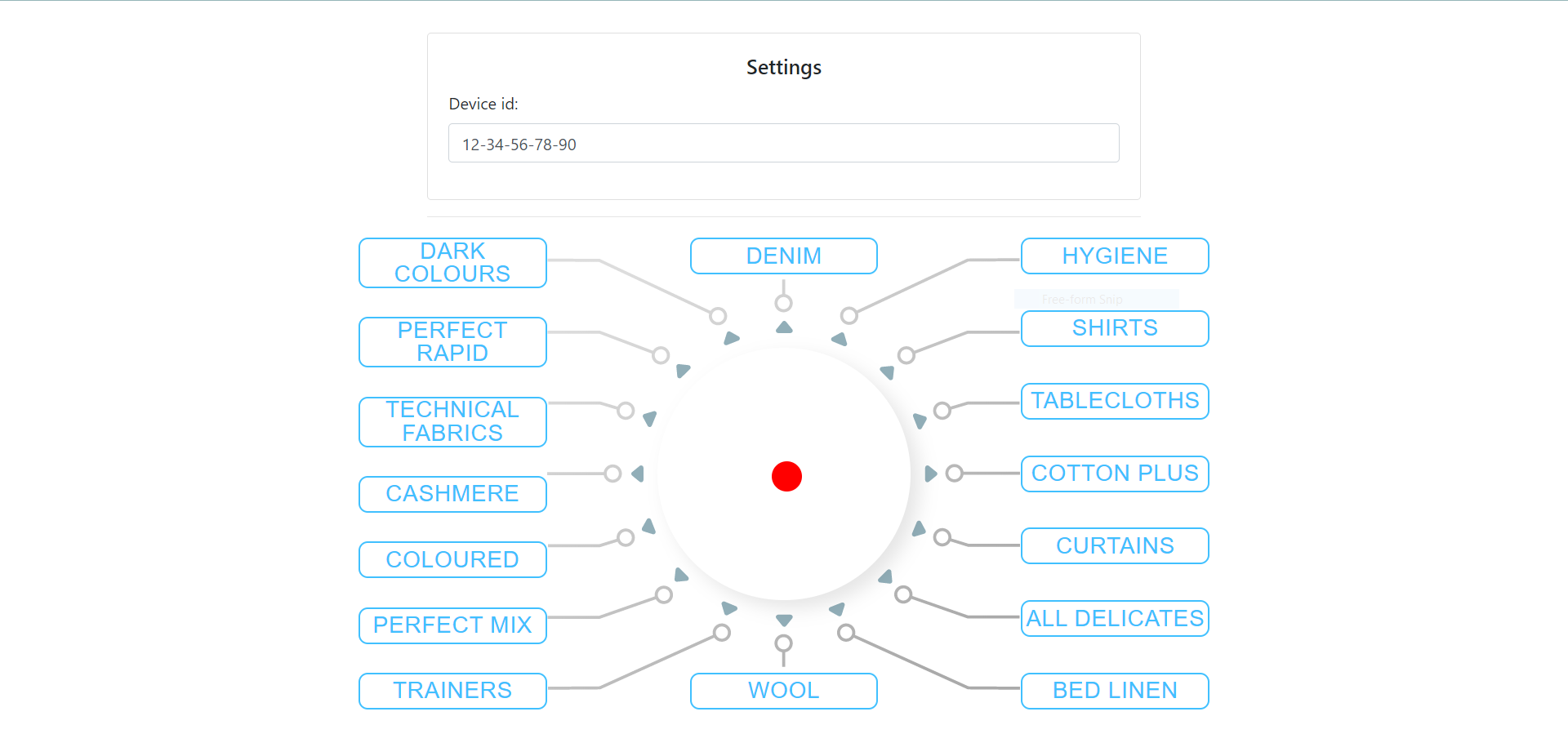 Figure 17) Consolle UI that shows the appliance control pane while appliance is disconnected.