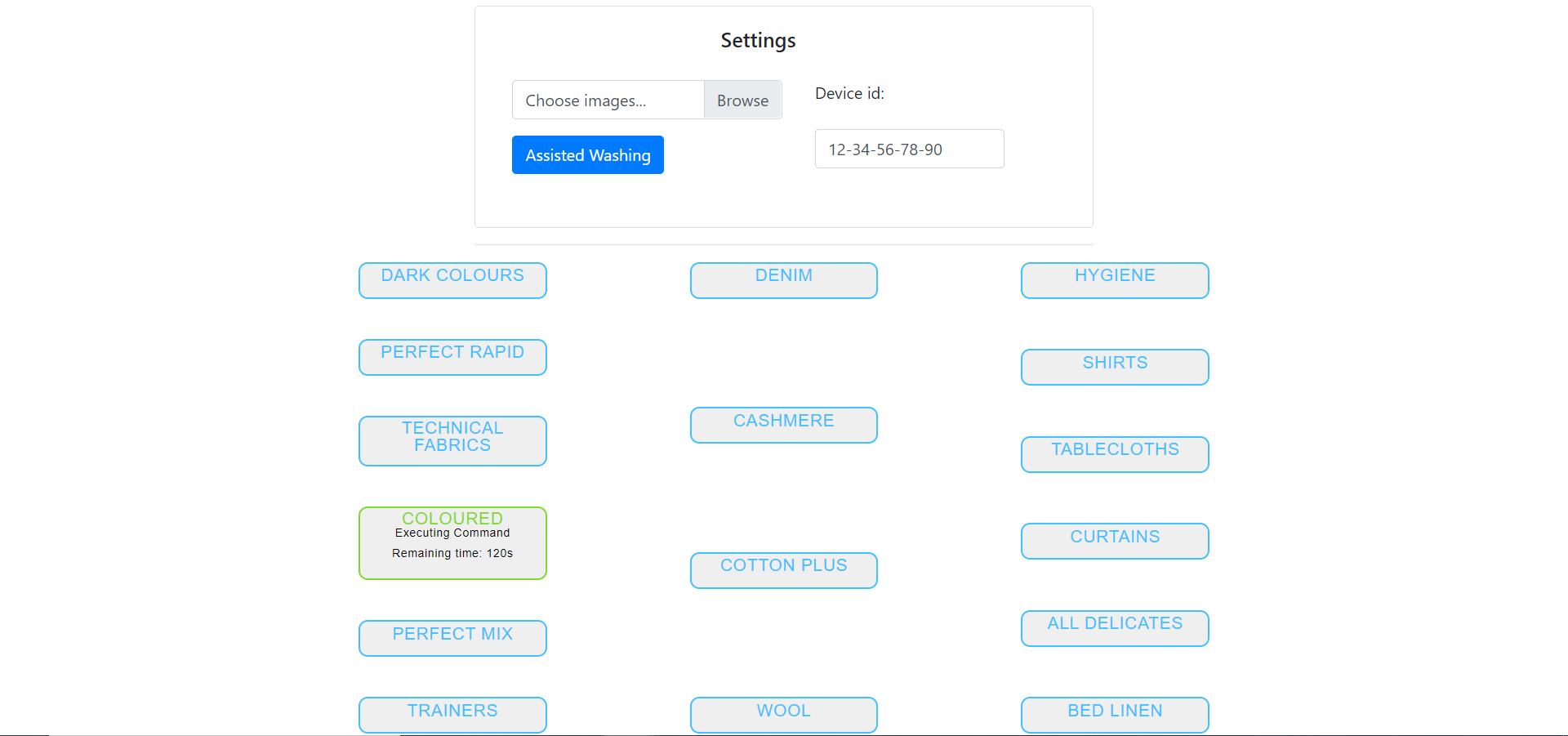 Figure 22) Mobile App UI while command is being executed.